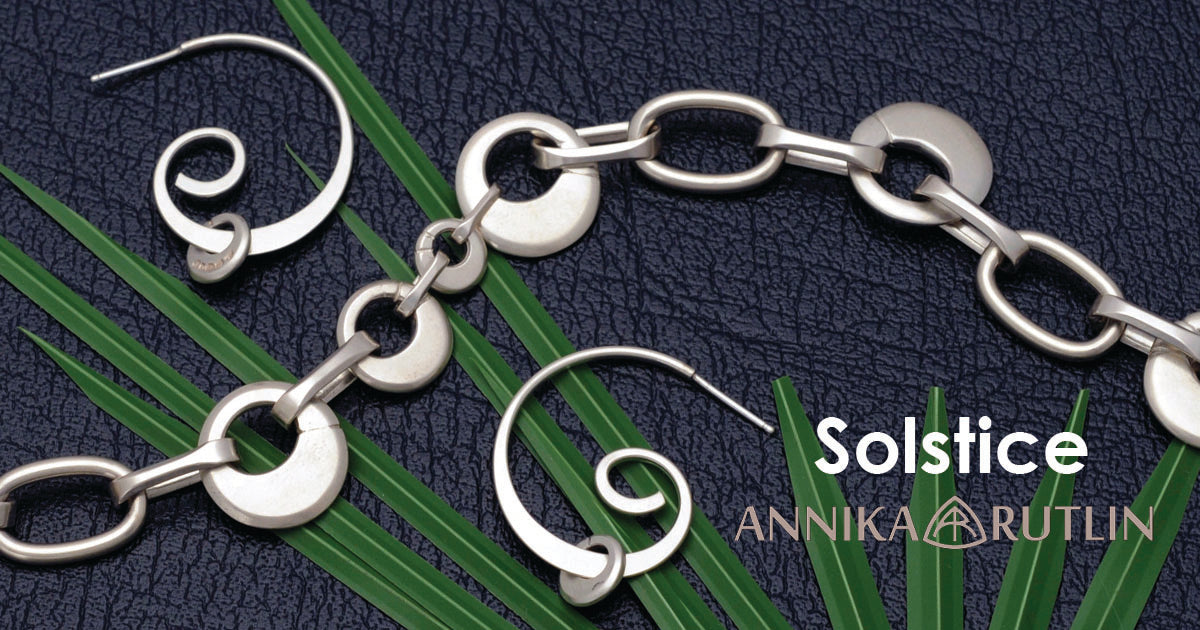 Solstice silver swirl circle jewellery june 2023 Annika Rutlin